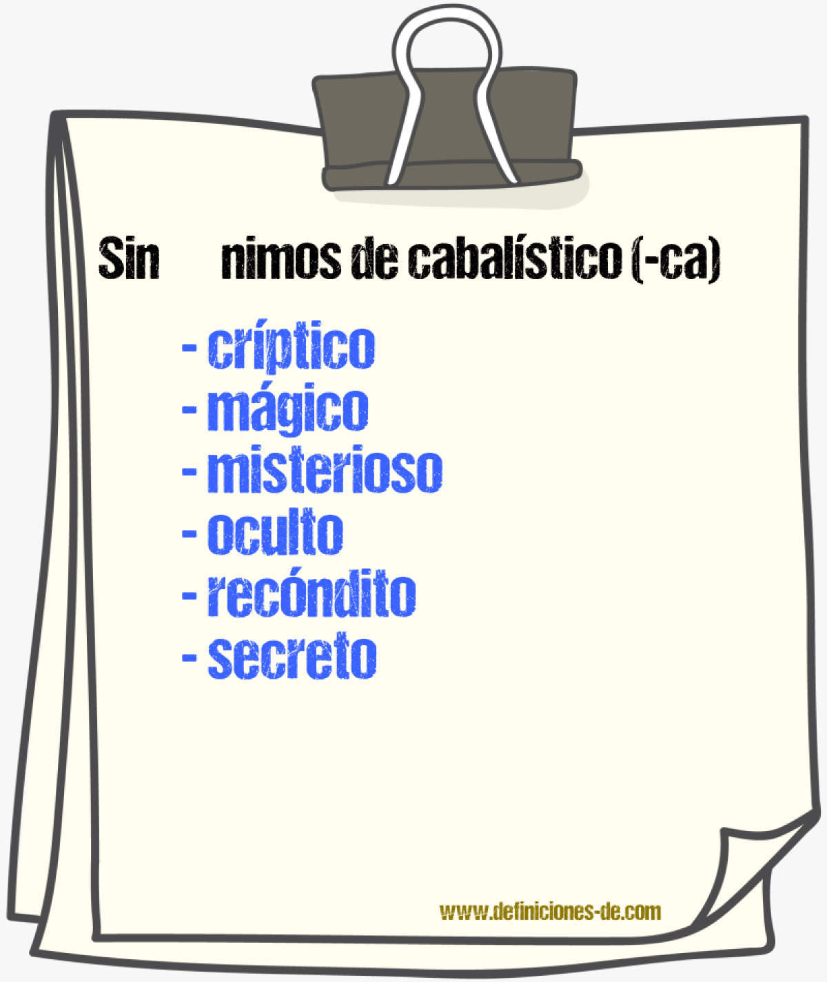 Sinnimos de cabalstico