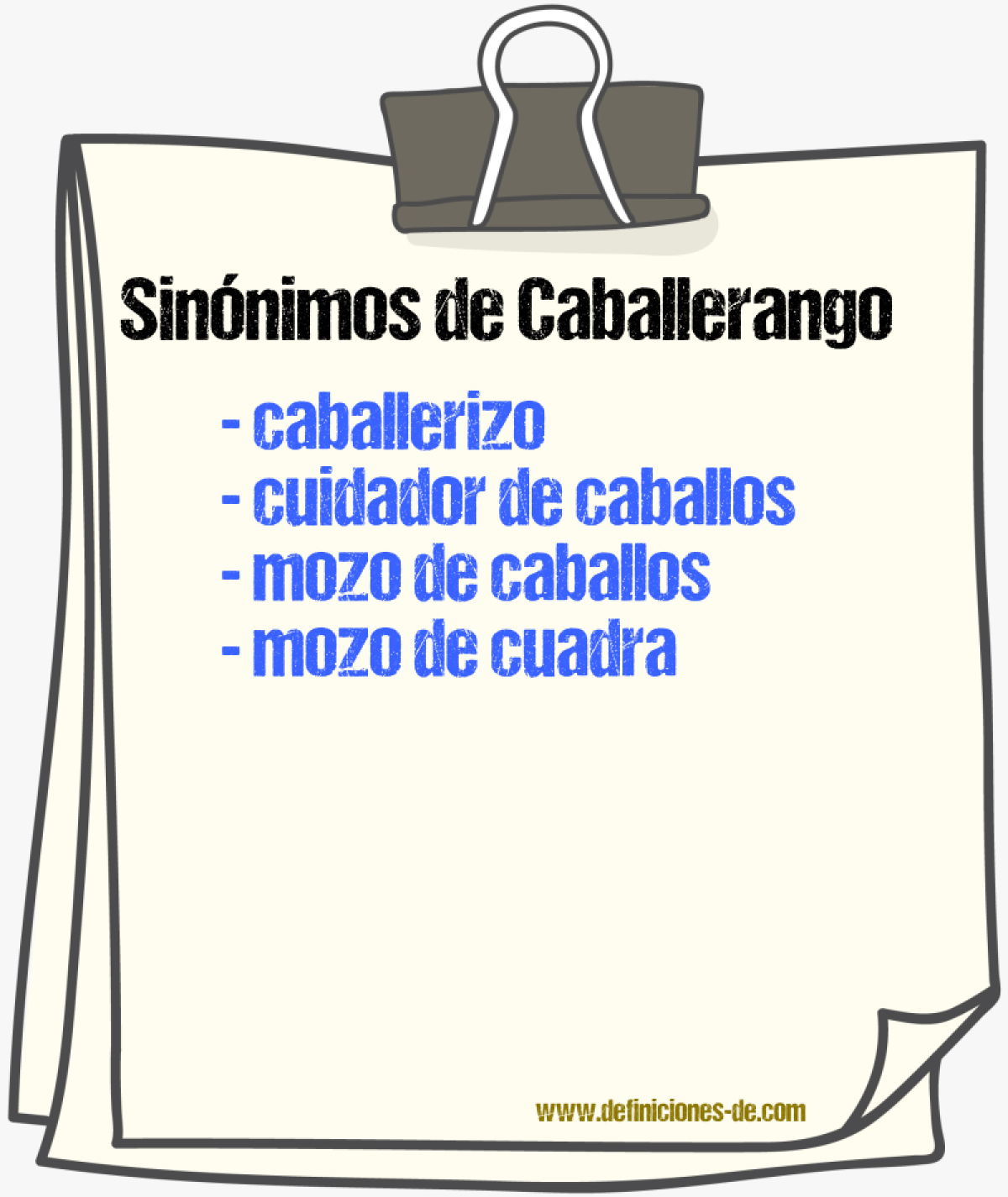 Sinnimos de caballerango