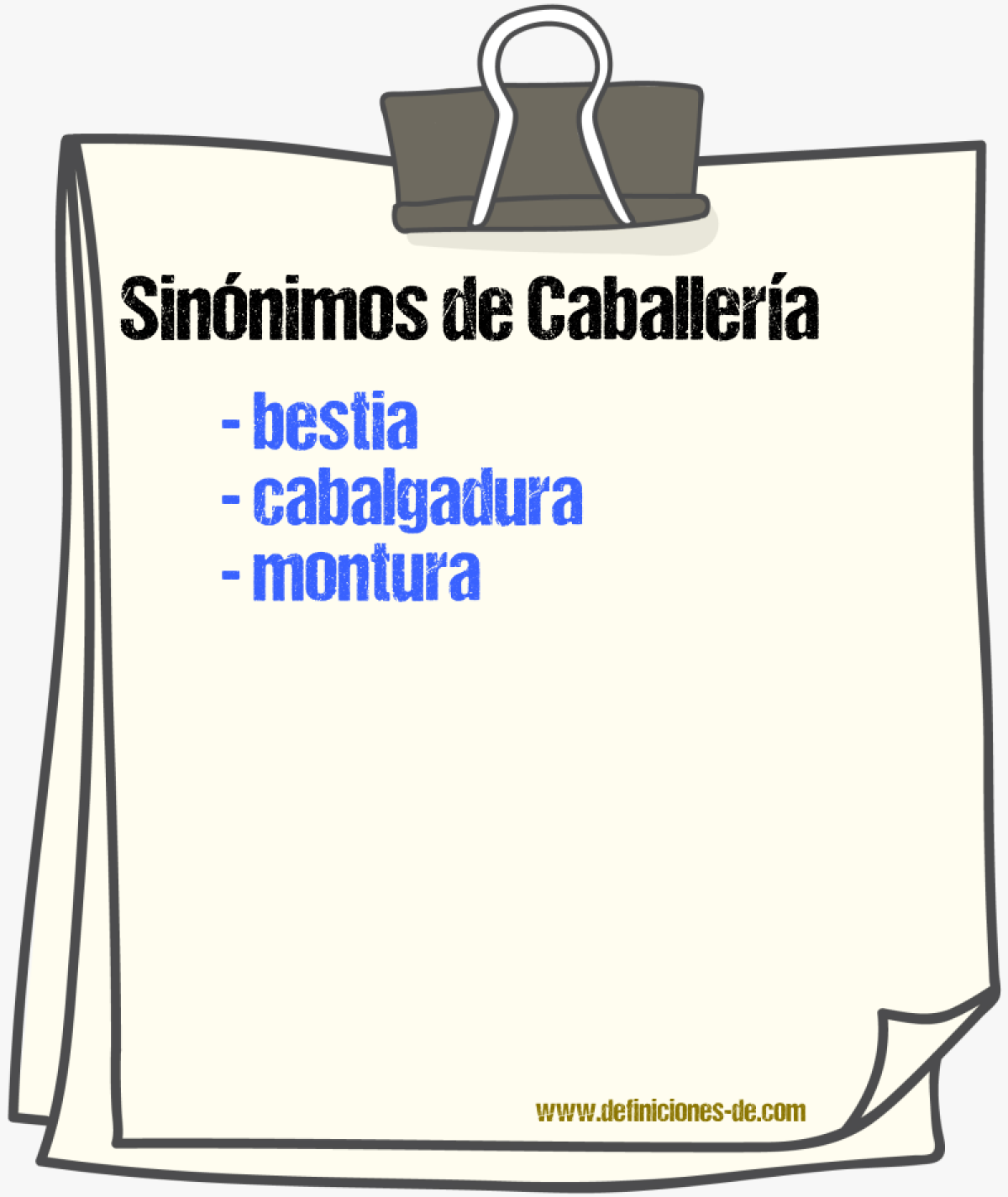 Sinnimos de caballera