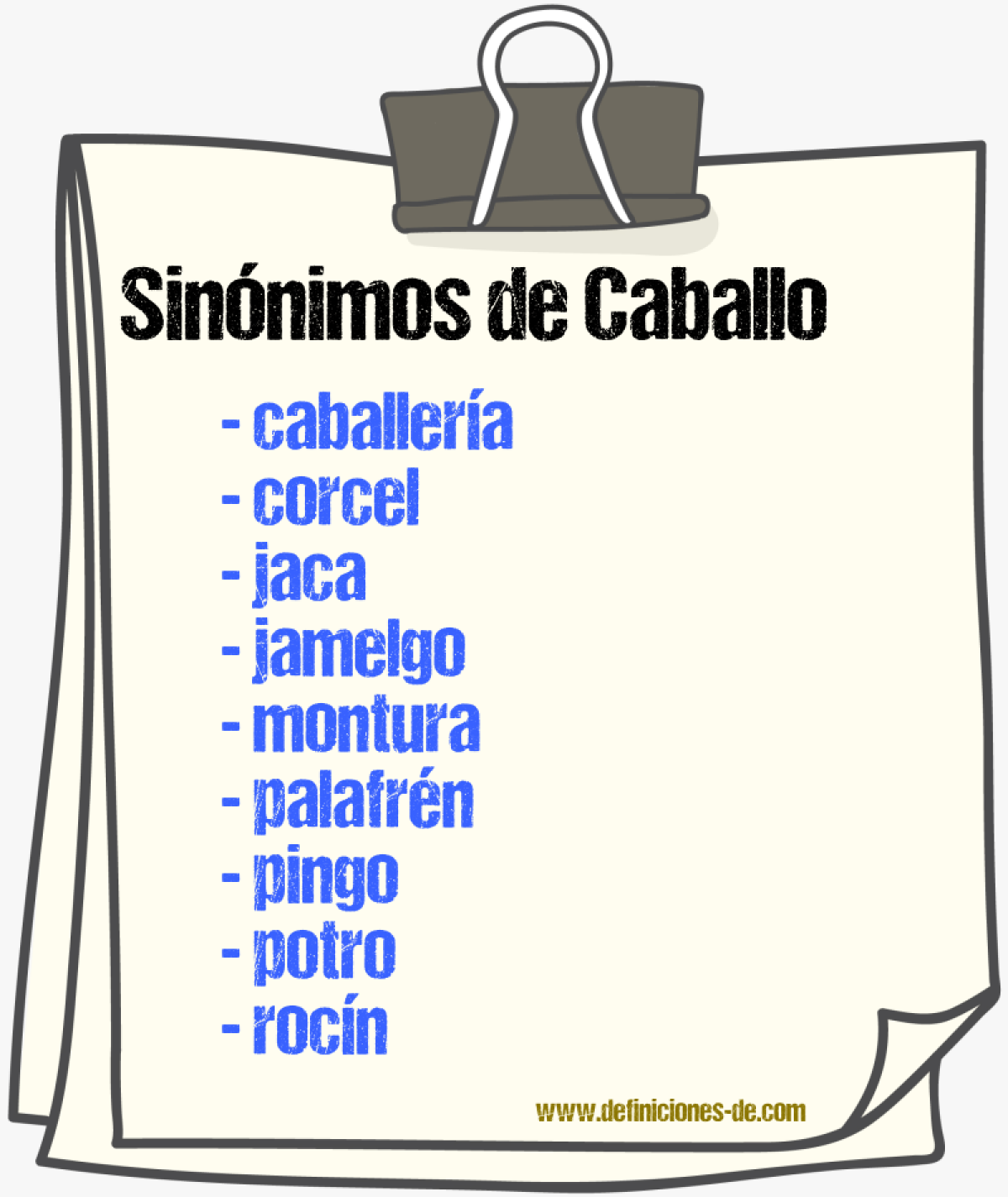 Sinnimos de caballo