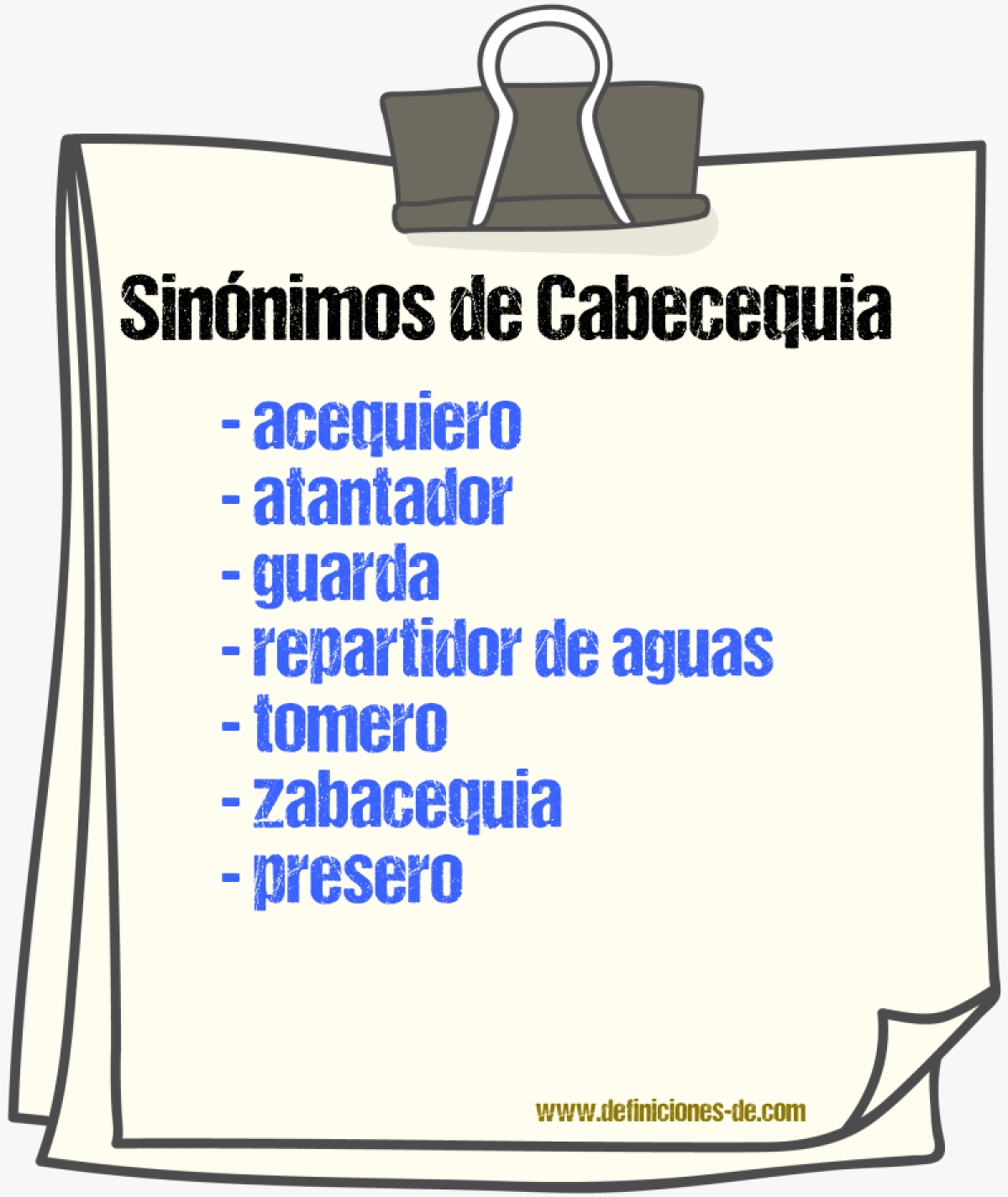 Sinnimos de cabecequia