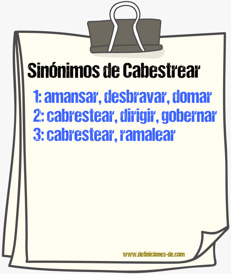 Sinnimos de cabestrear