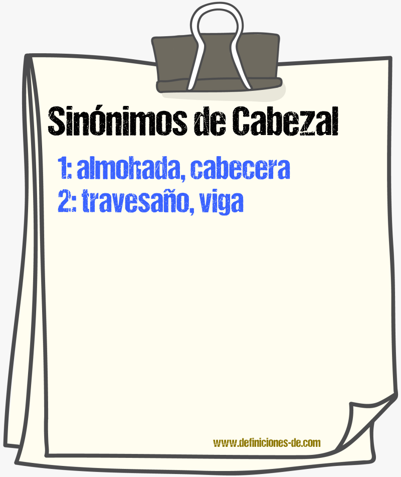 Sinnimos de cabezal