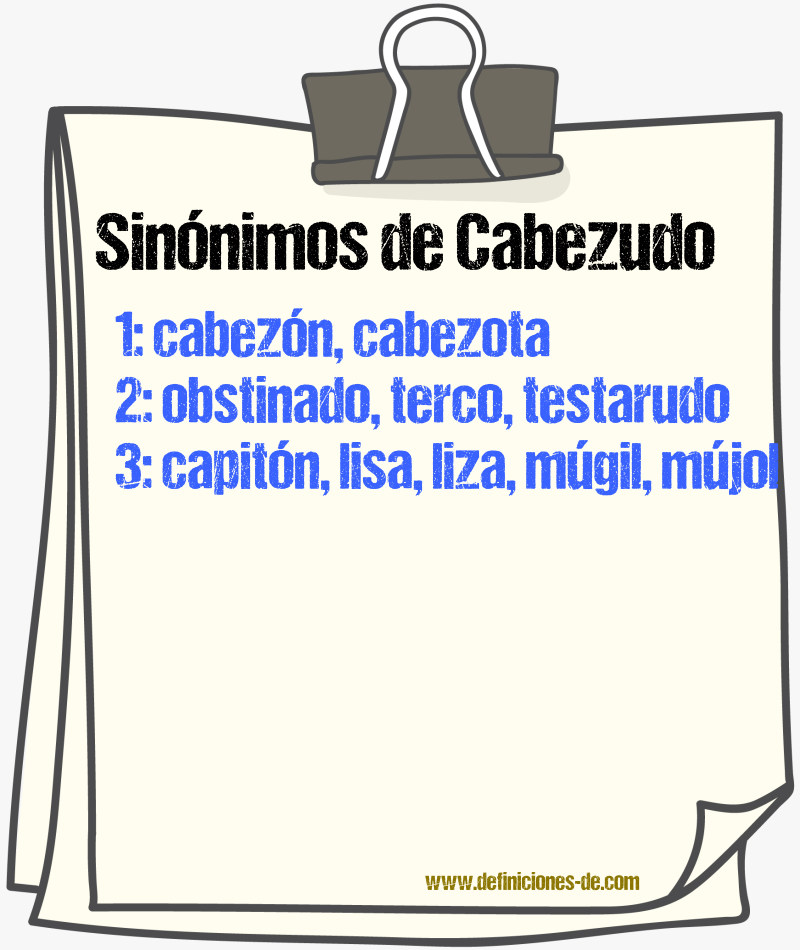 Sinnimos de cabezudo