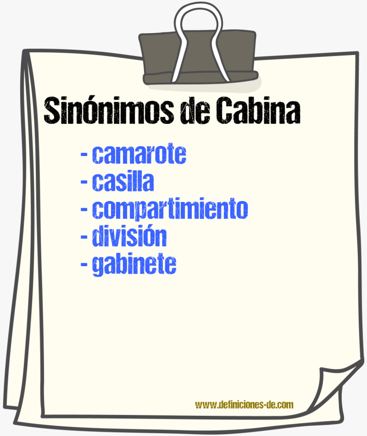 Sinnimos de cabina