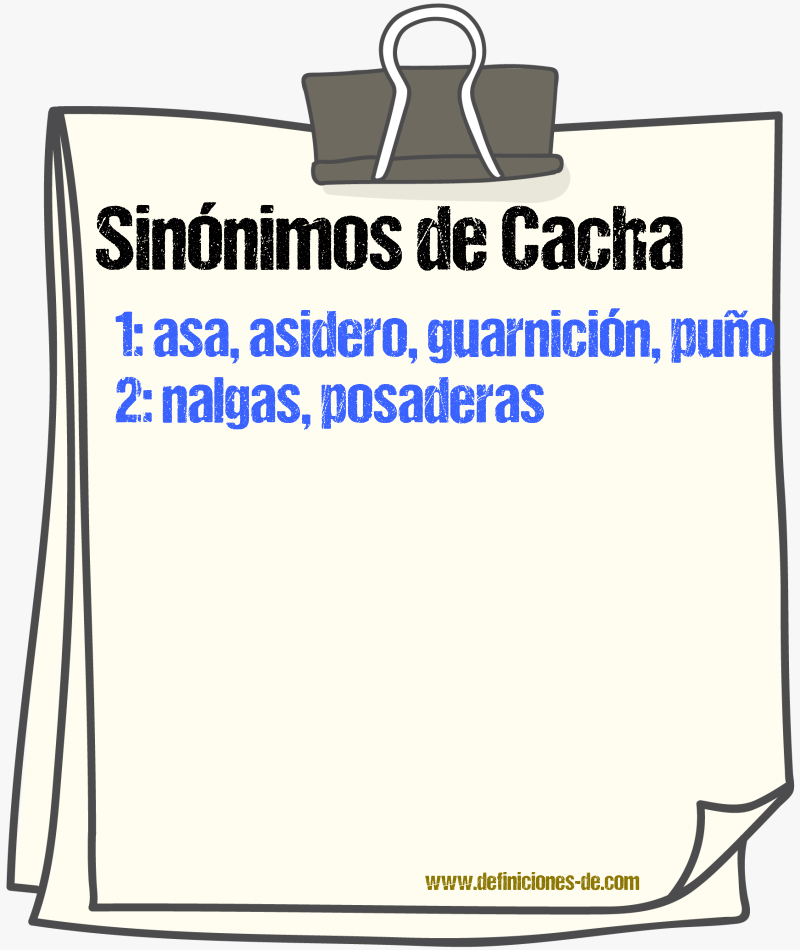 Sinnimos de cacha