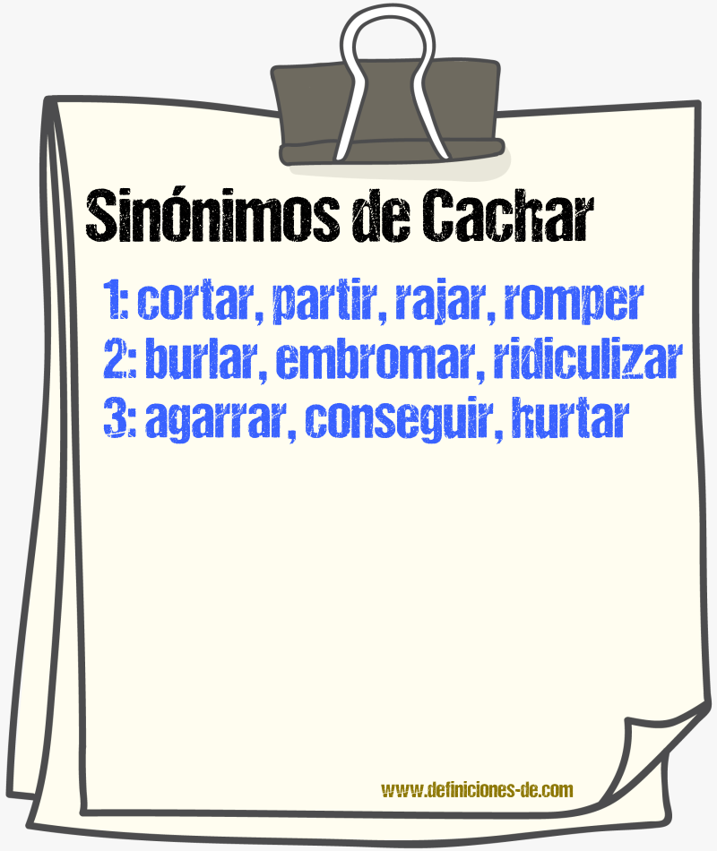 Sinnimos de cachar