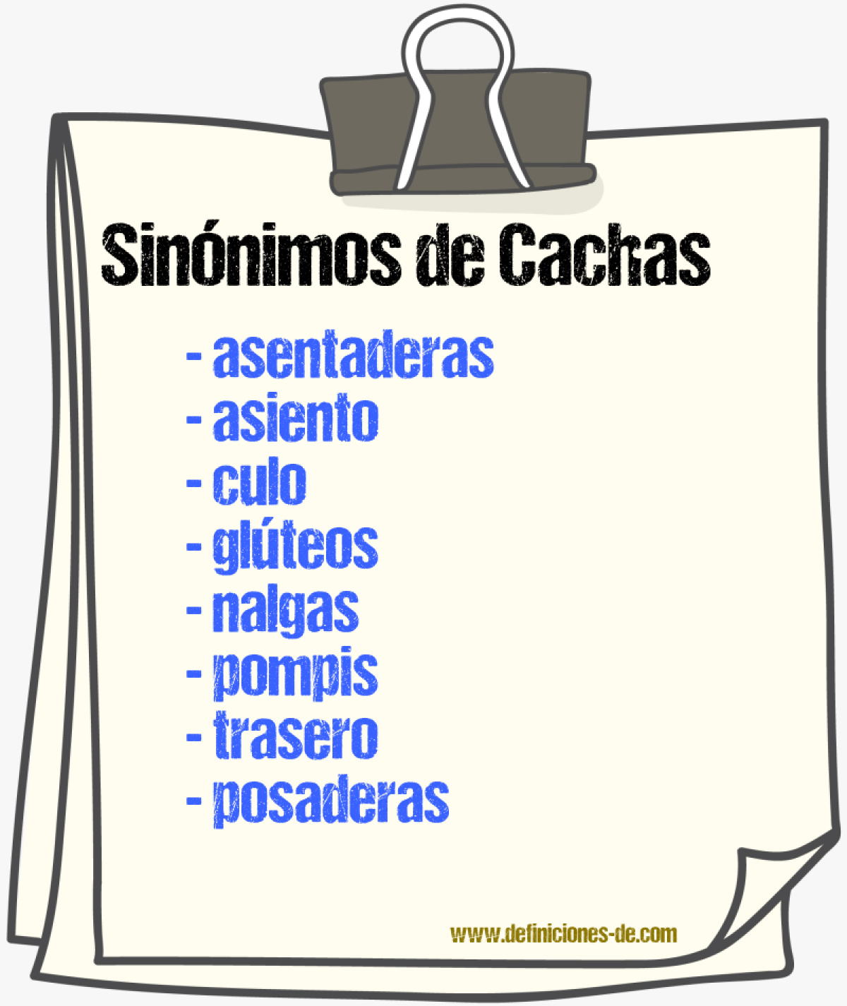 Sinnimos de cachas