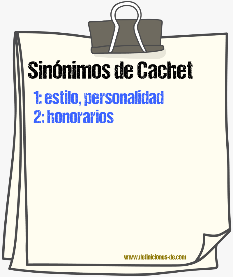 Sinnimos de cachet