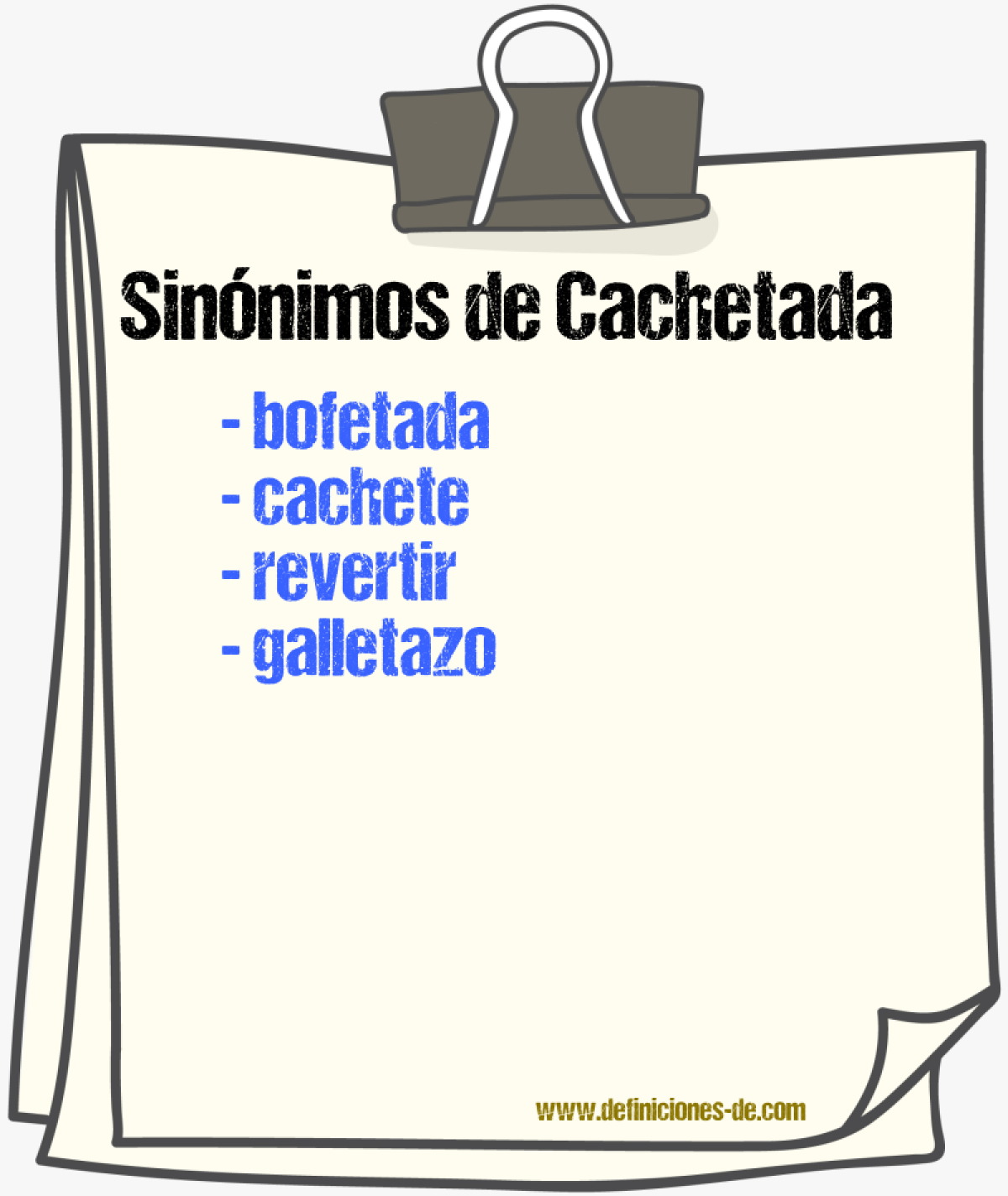 Sinnimos de cachetada