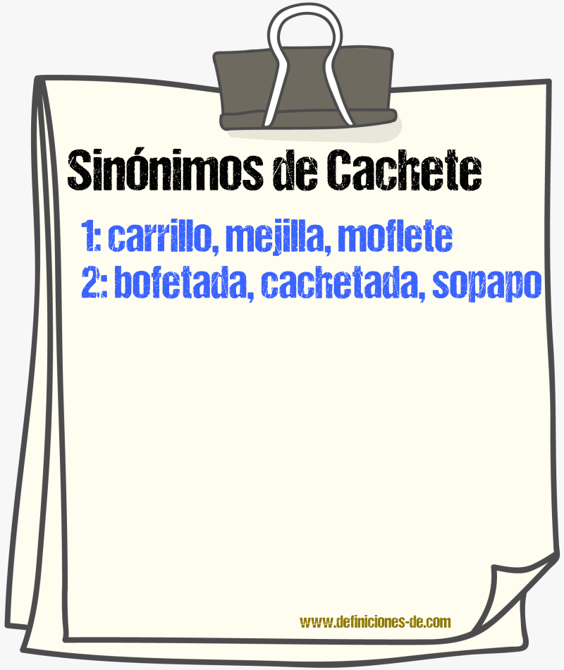 Sinnimos de cachete