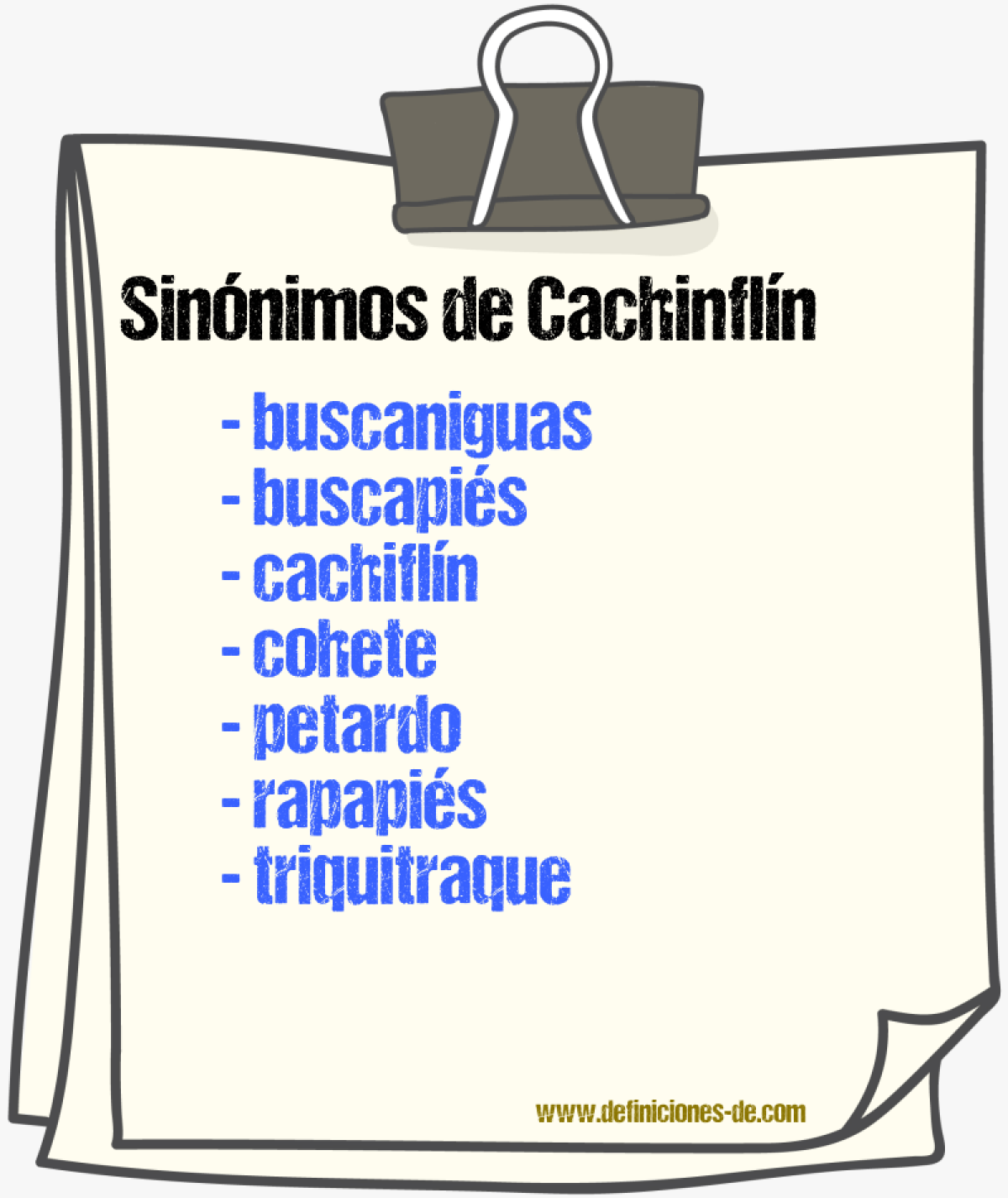 Sinnimos de cachinfln