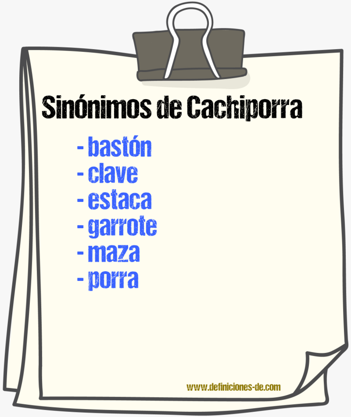 Sinnimos de cachiporra