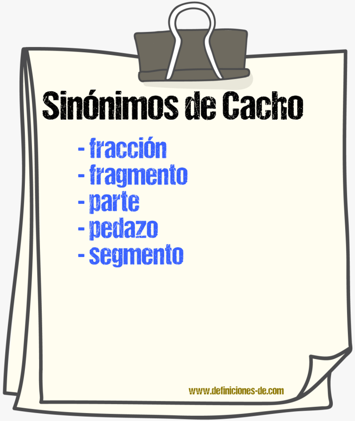 Sinnimos de cacho