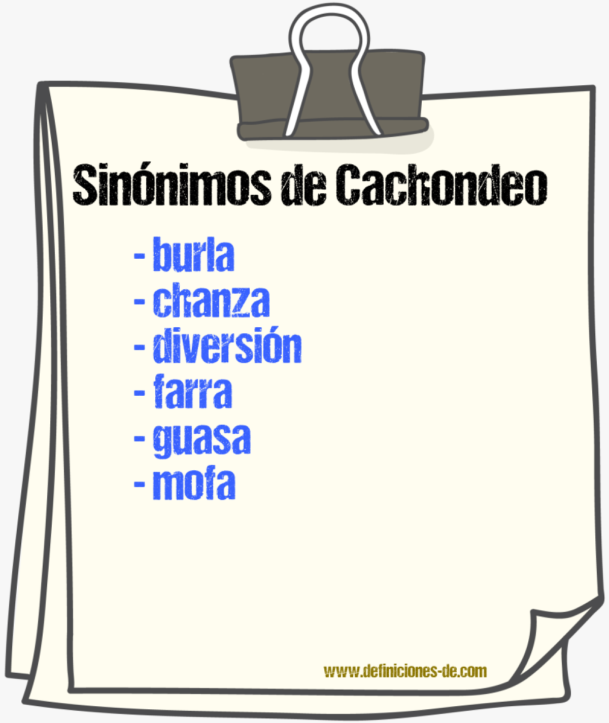 Sinnimos de cachondeo