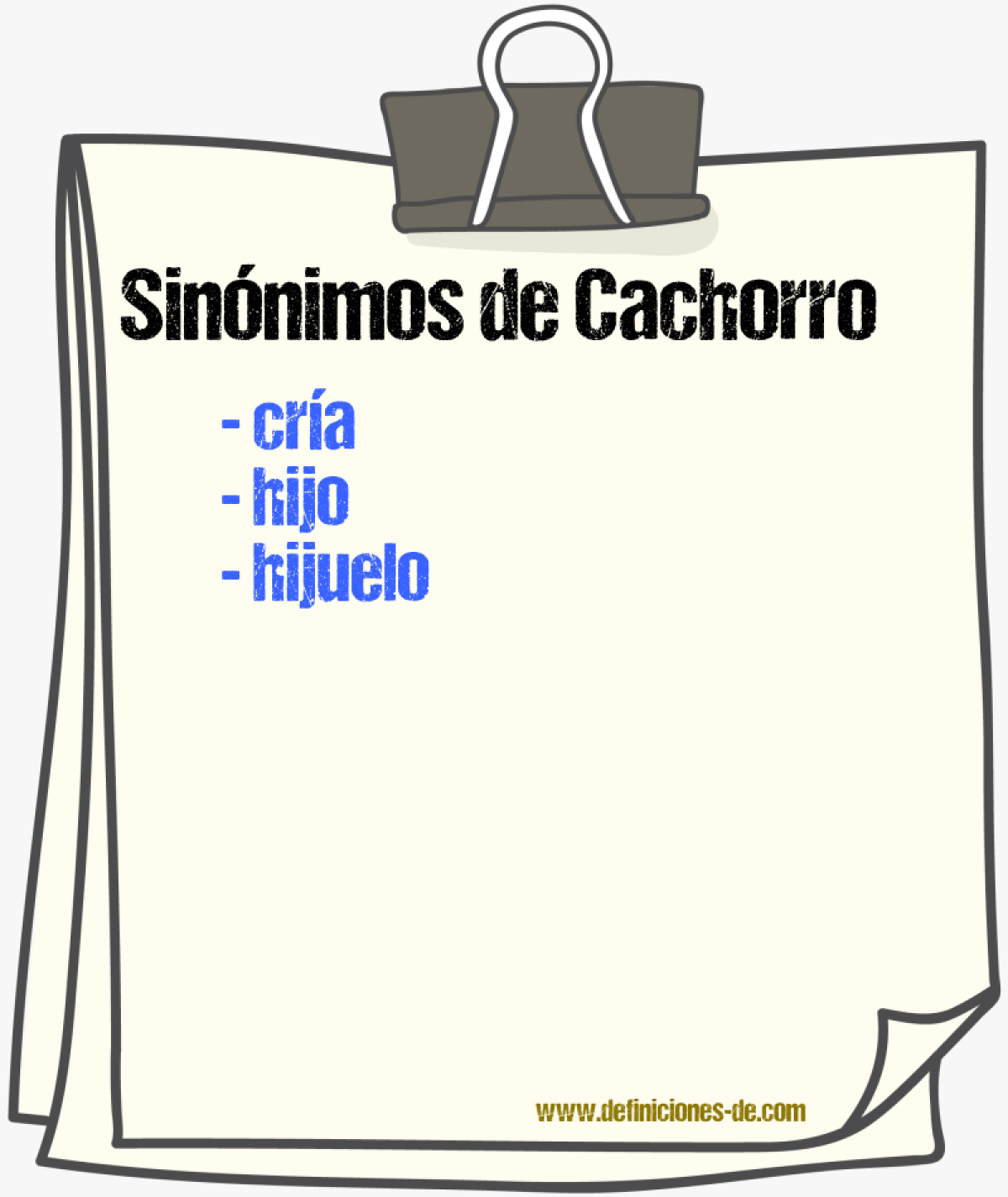 Sinnimos de cachorro