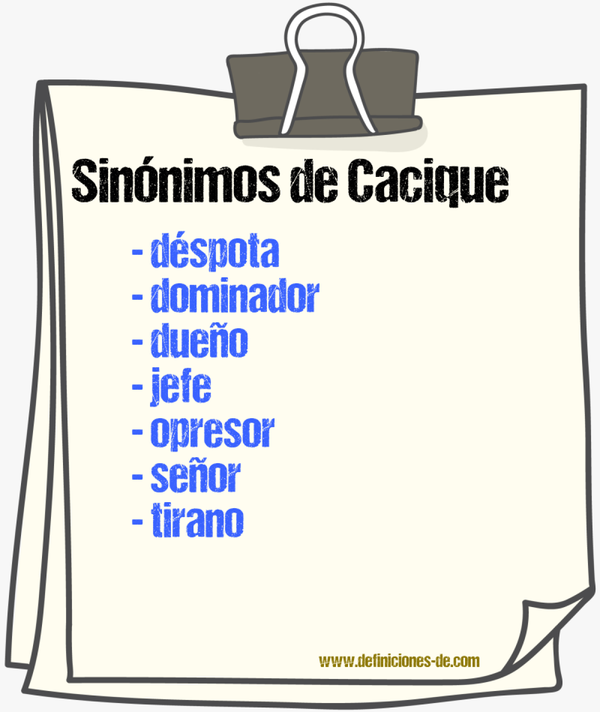 Sinnimos de cacique