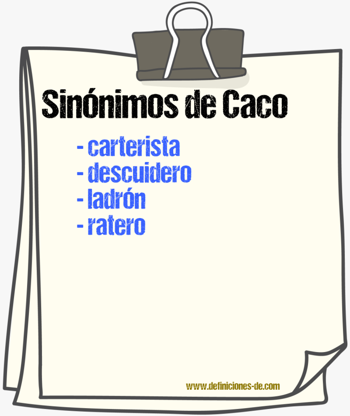 Sinnimos de caco