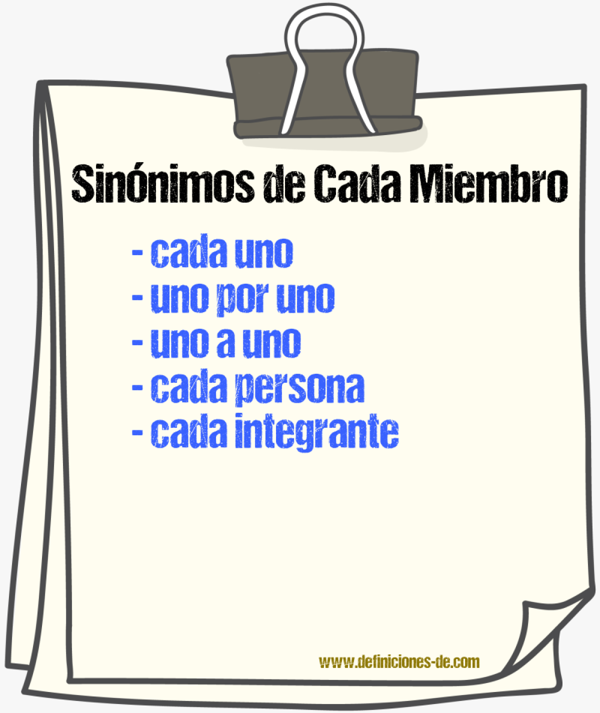 Sinónimos de cada miembro