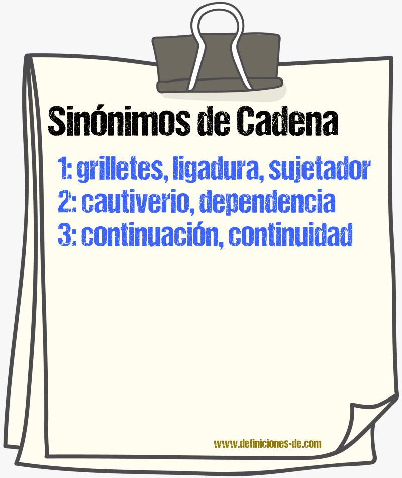 Sinnimos de cadena