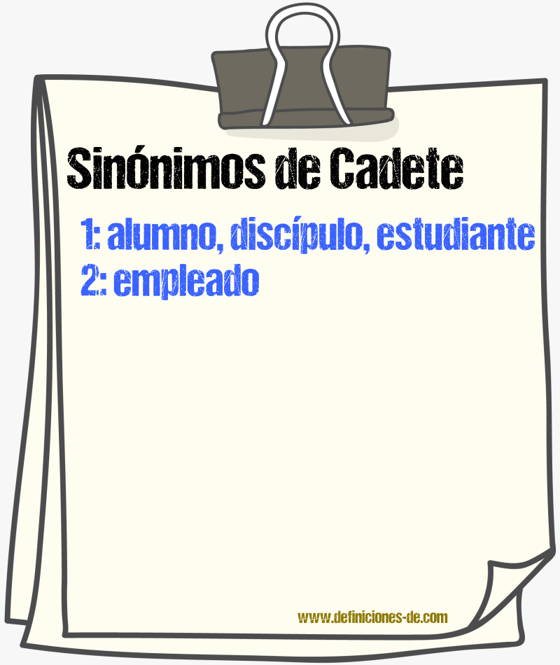 Sinnimos de cadete