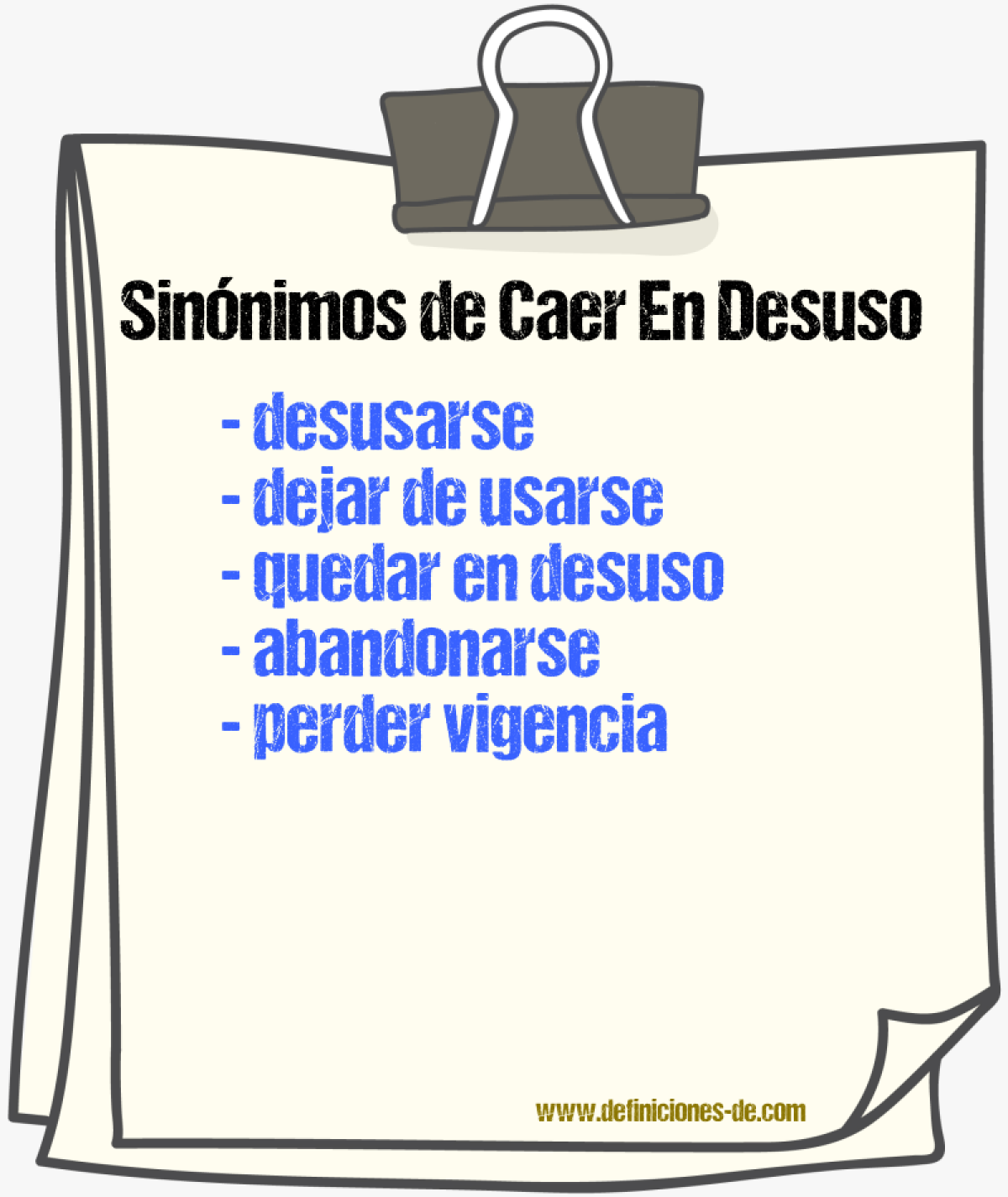 Sinónimos de caer en desuso