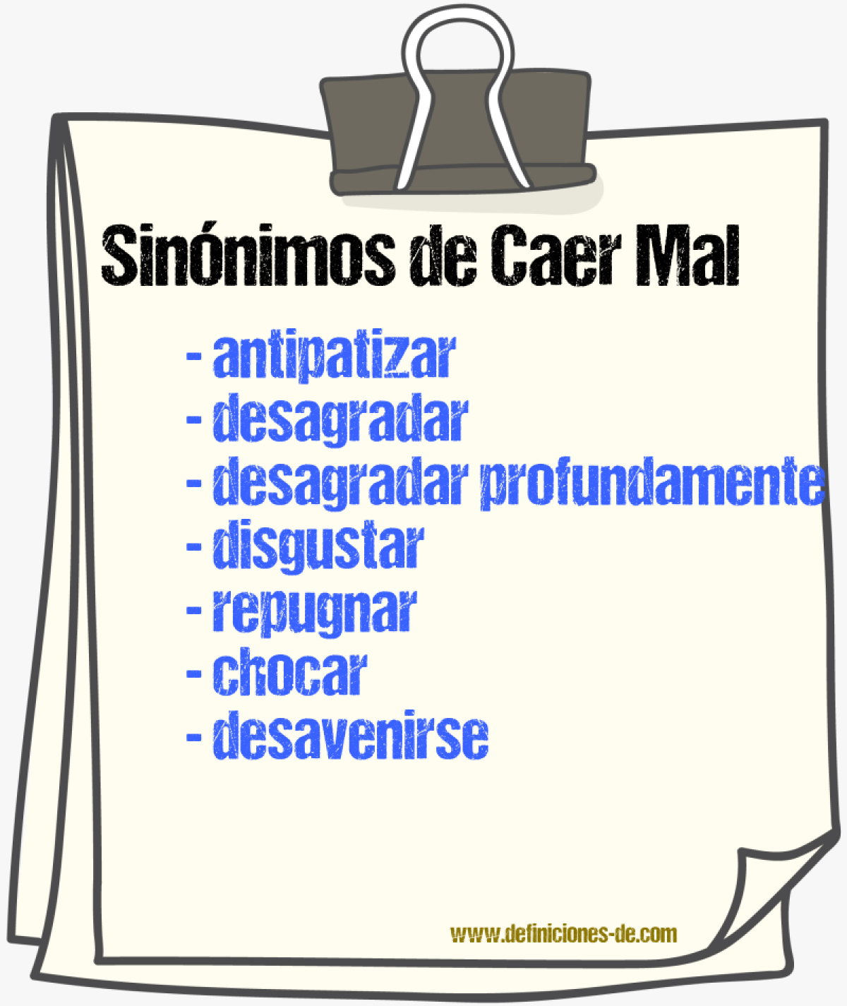 Sinónimos de caer mal