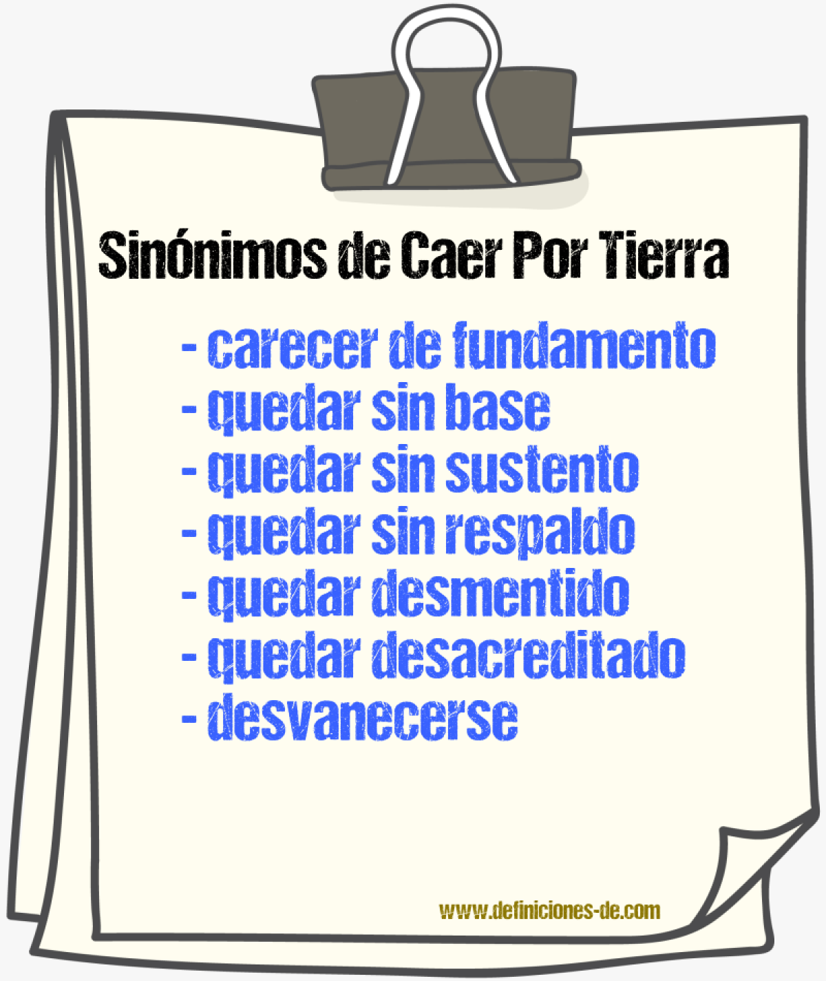 Sinónimos de caer por tierra