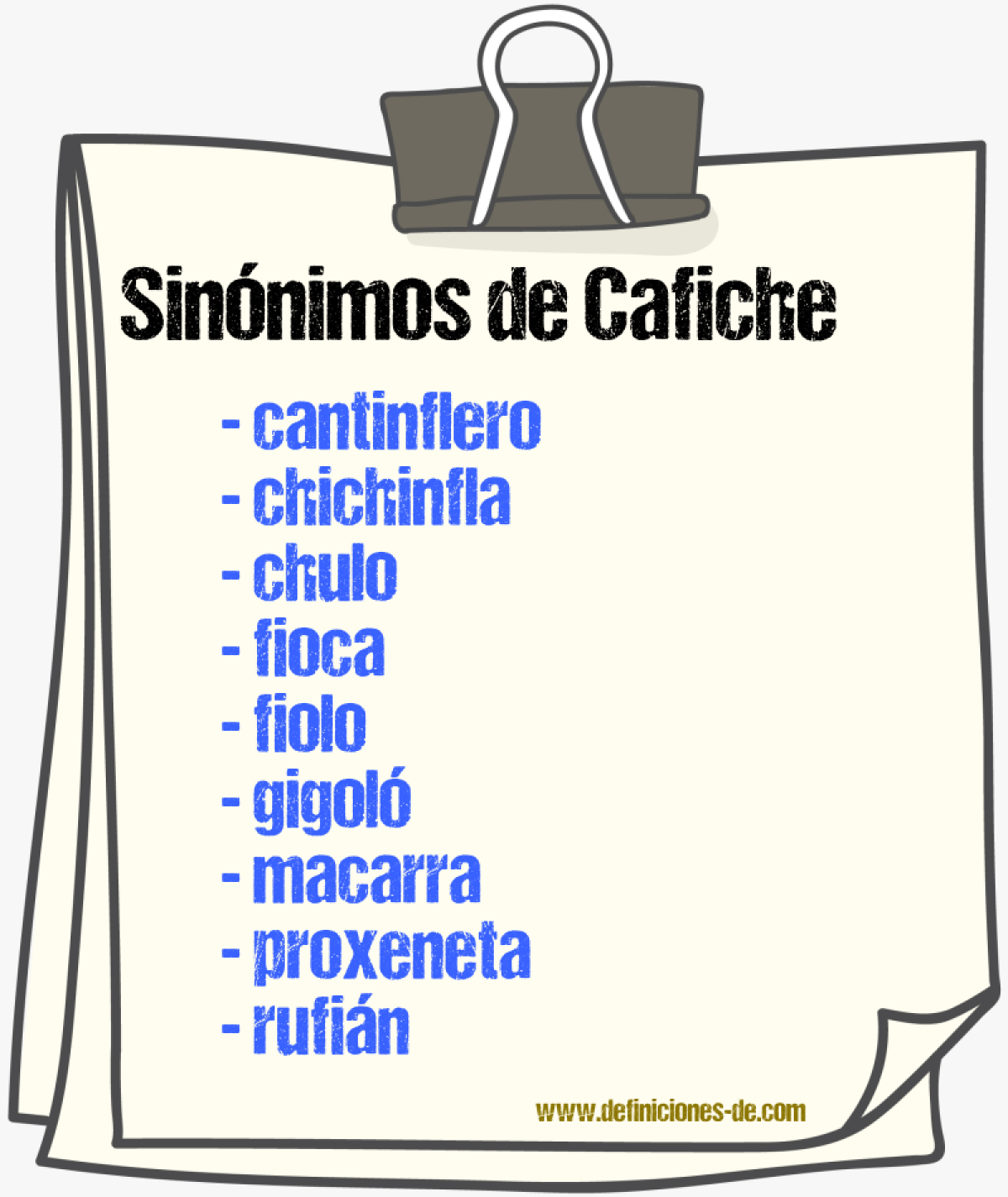 Sinnimos de cafiche