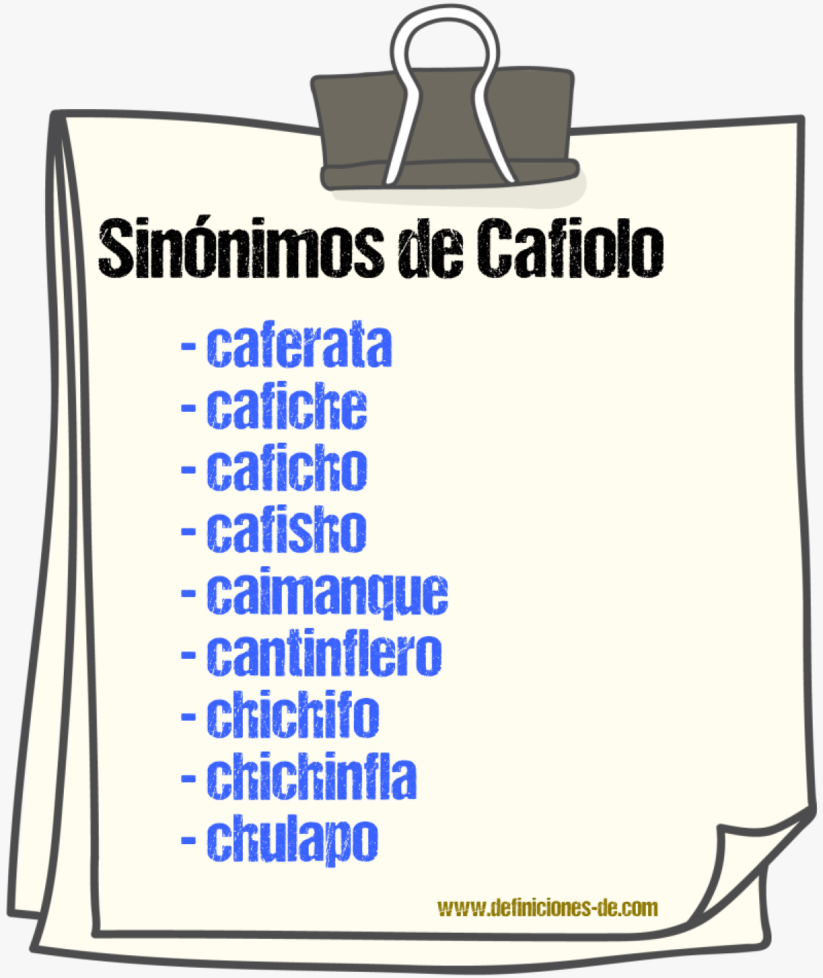 Sinnimos de cafiolo