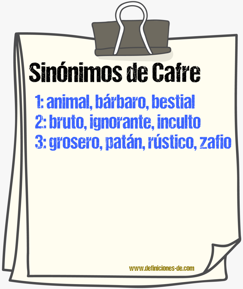 Sinnimos de cafre