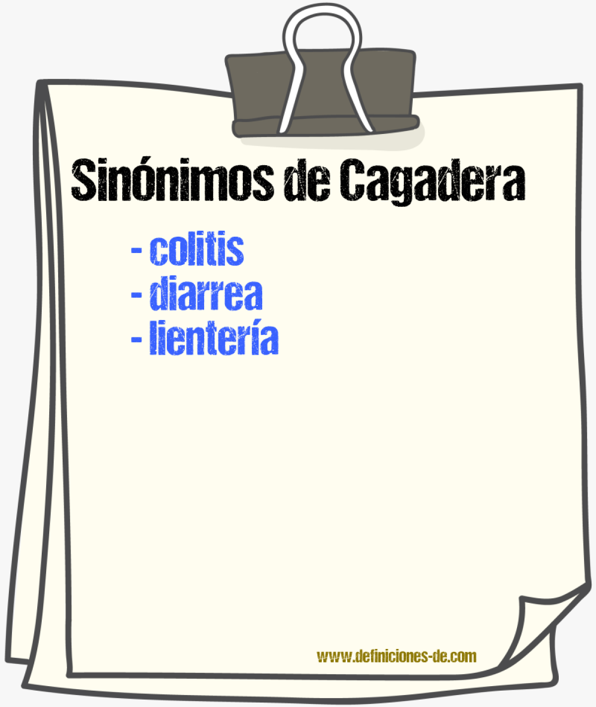 Sinnimos de cagadera