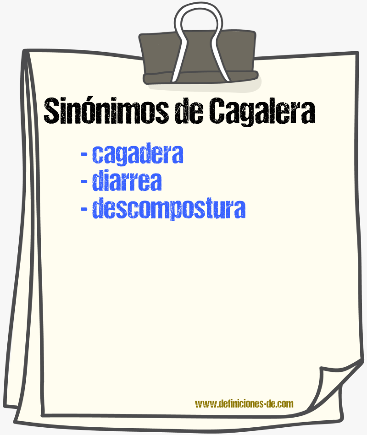 Sinnimos de cagalera