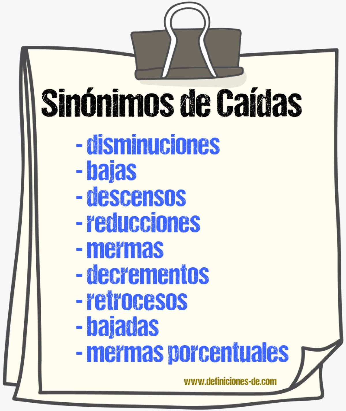 Sinónimos de caídas