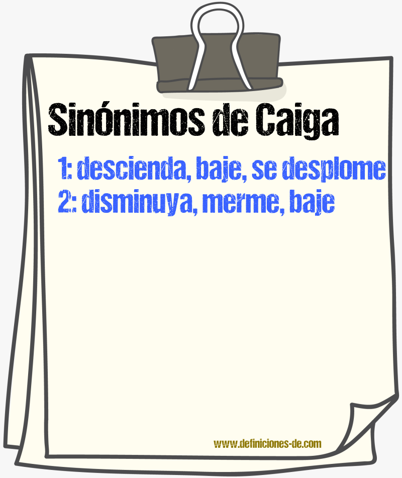 Sinónimos de caiga