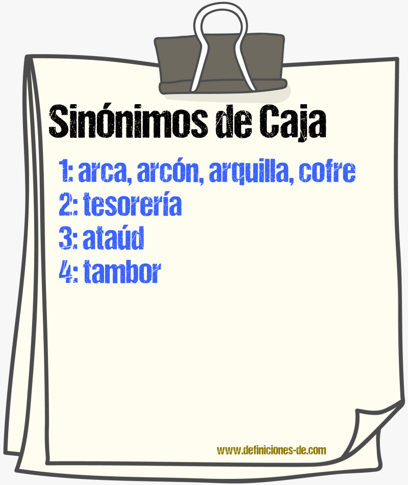 Sinnimos de caja