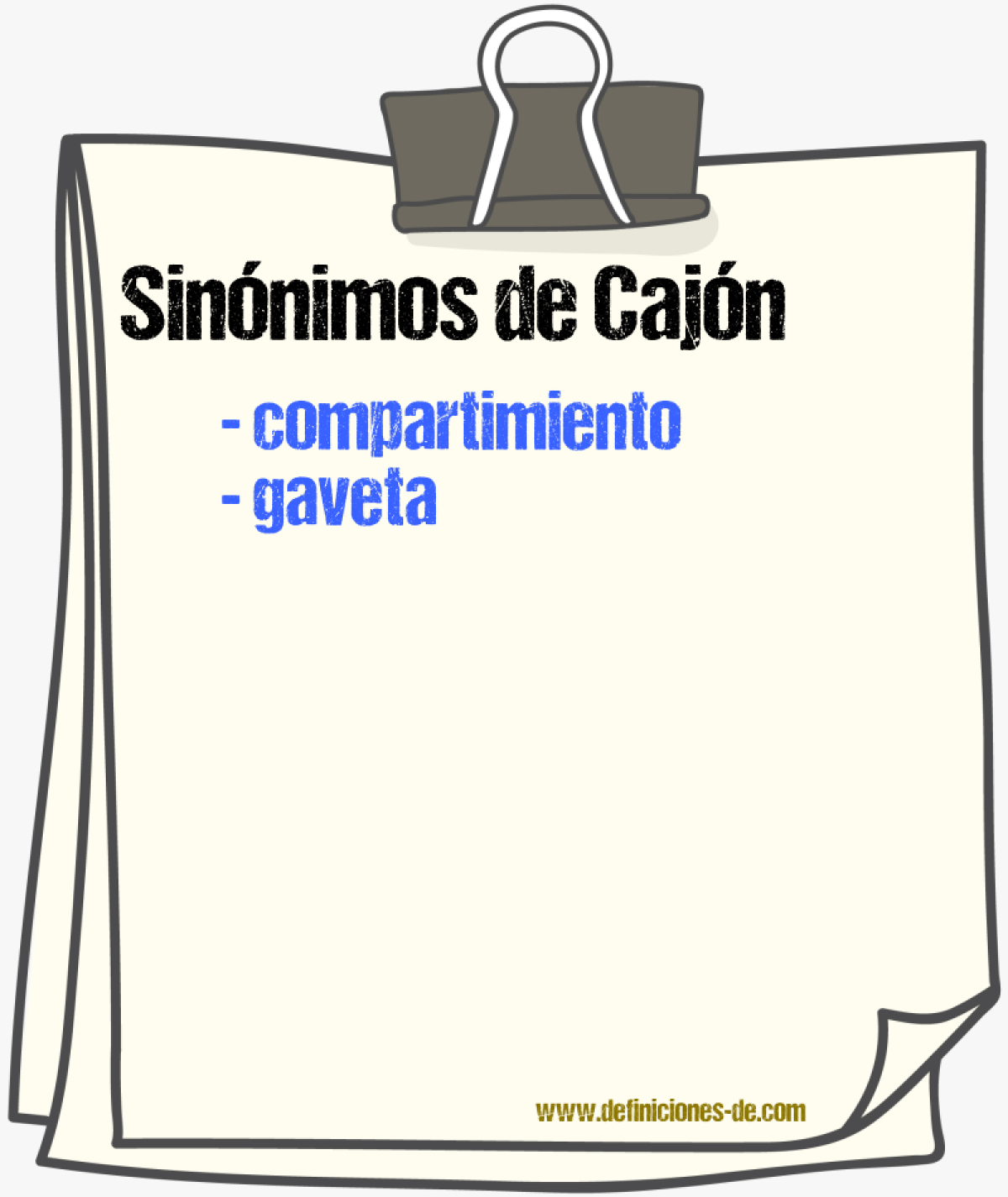 Sinnimos de cajn