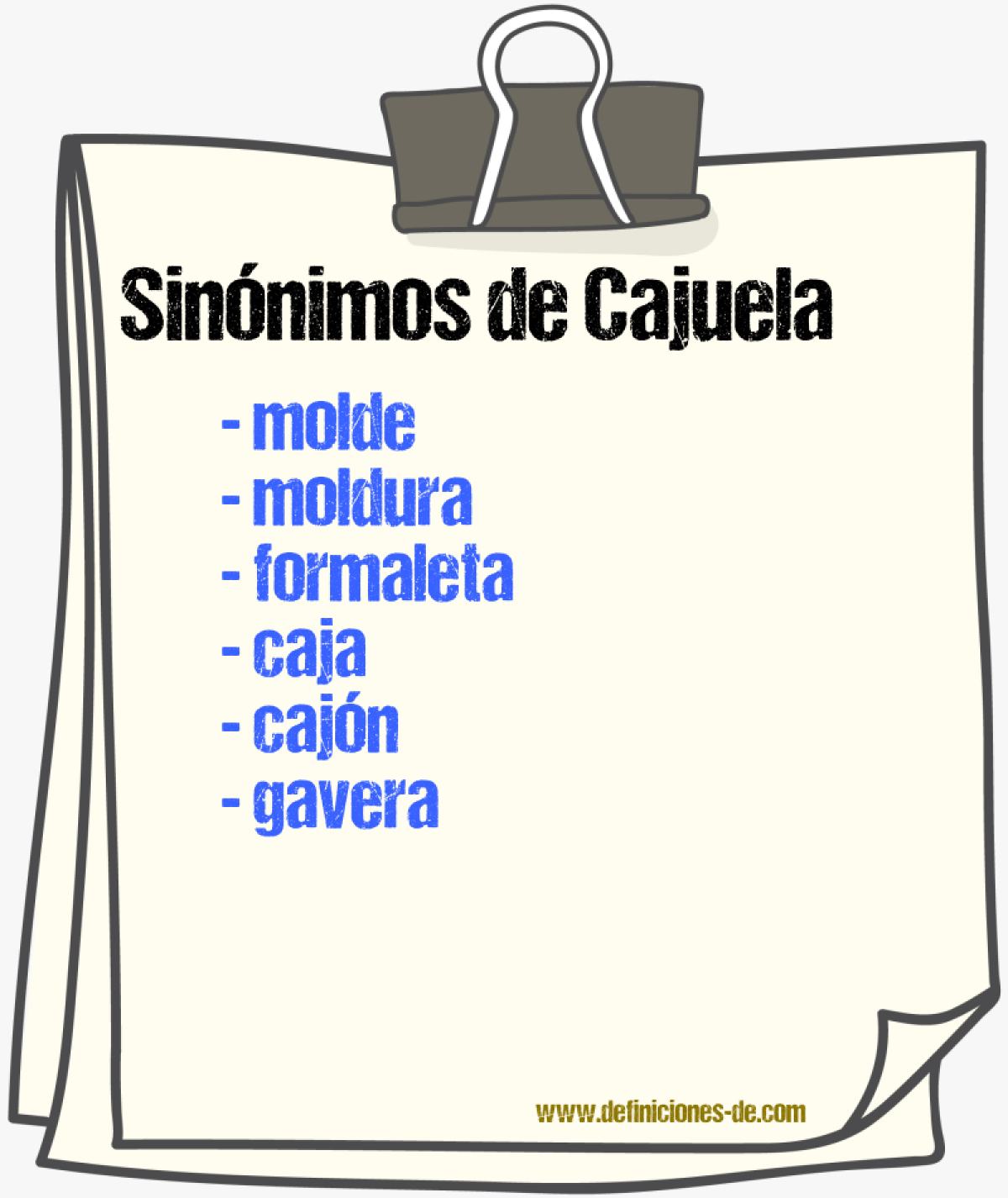 Sinnimos de cajuela