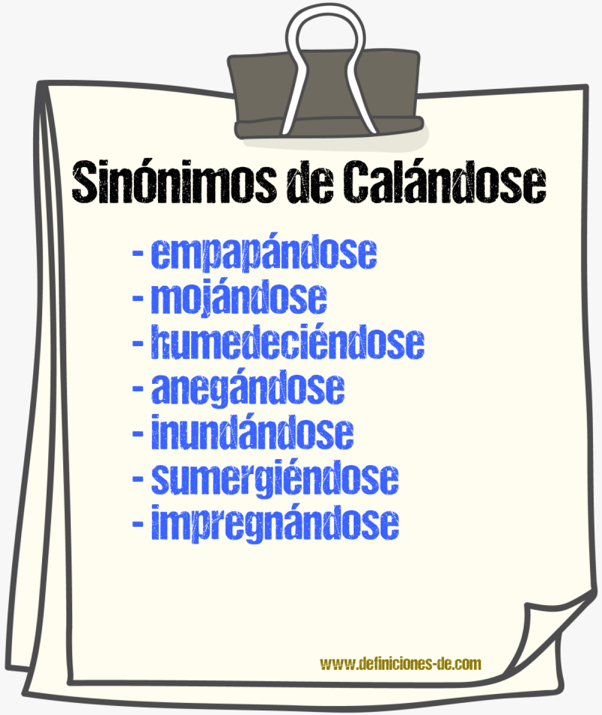 Sinónimos de calándose