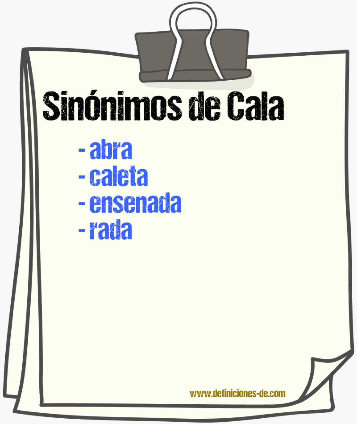 Sinnimos de cala