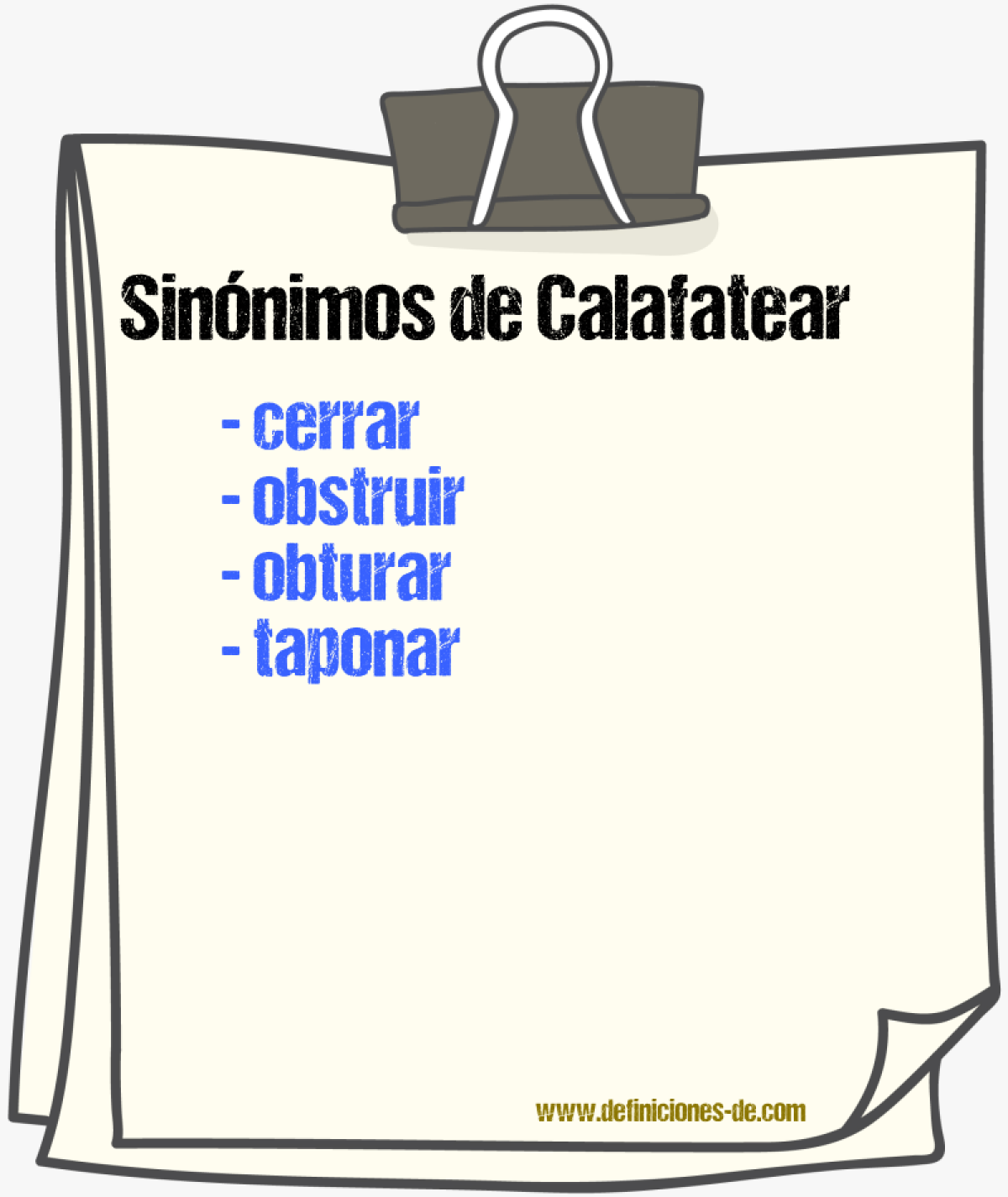 Sinnimos de calafatear