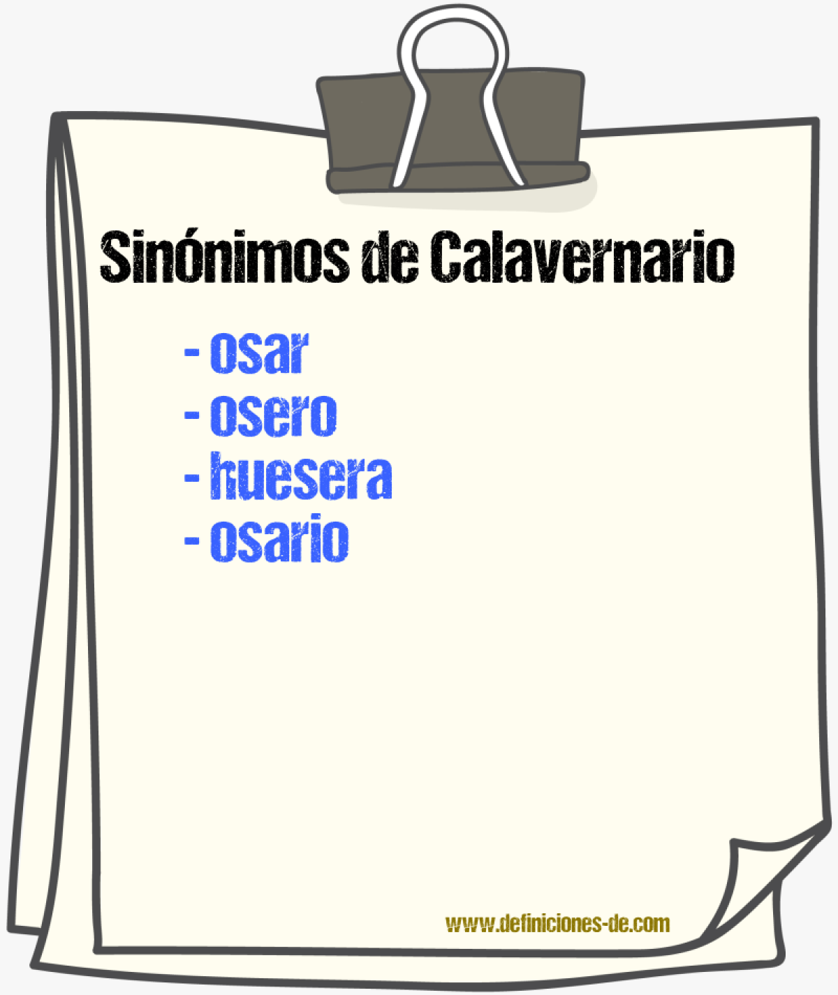 Sinnimos de calavernario