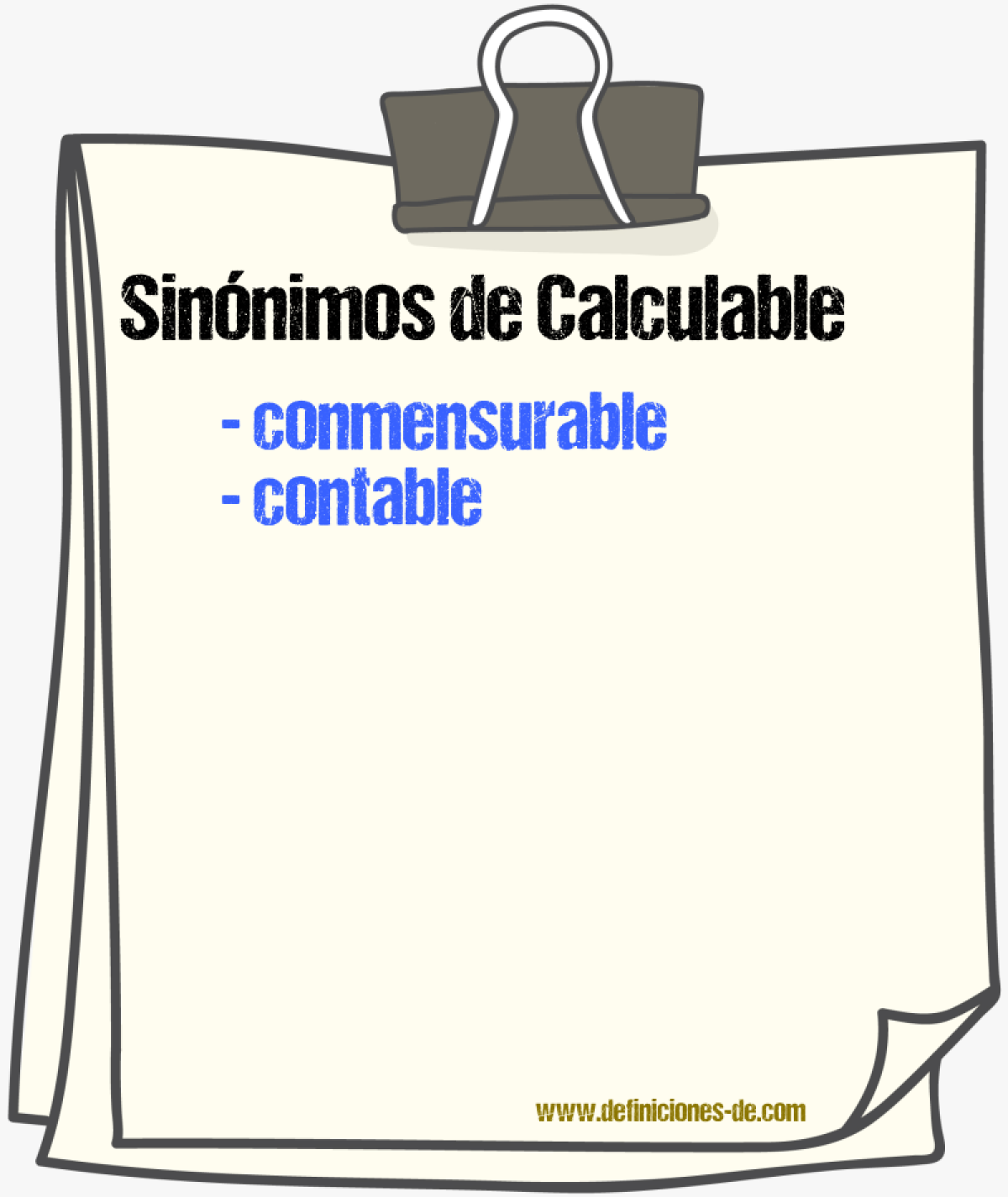 Sinnimos de calculable