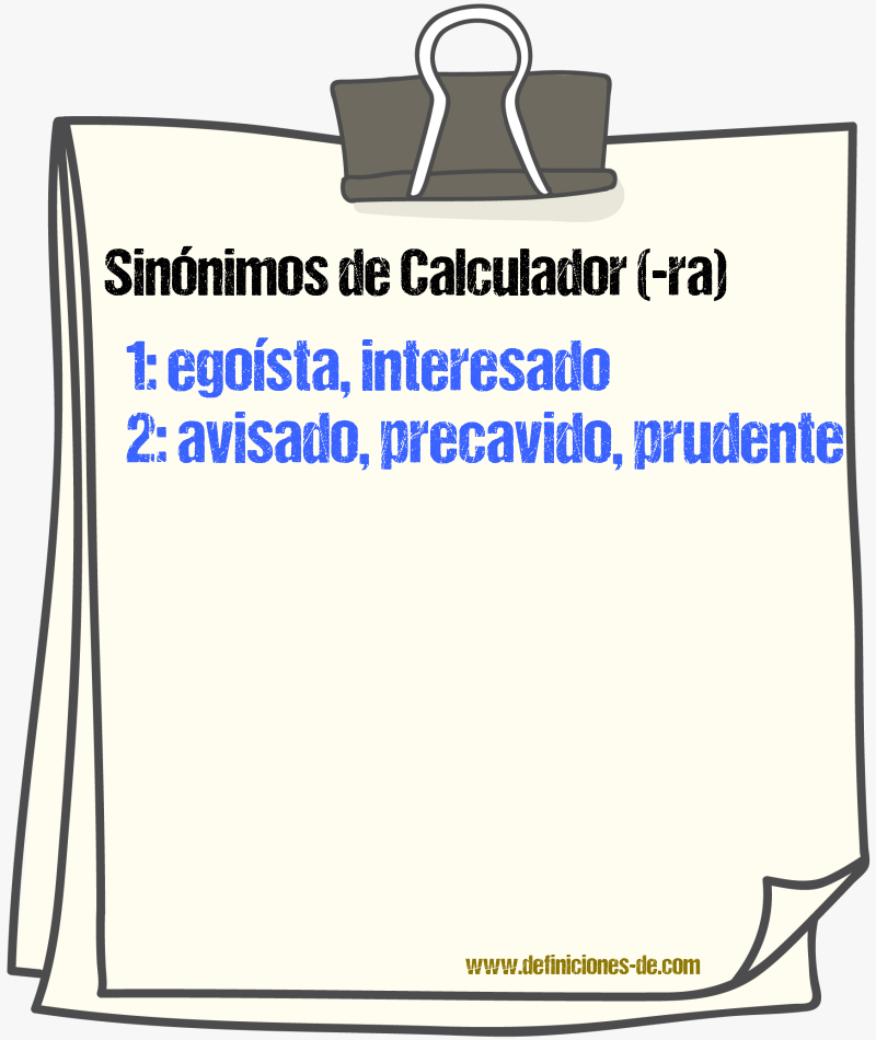 Sinnimos de calculador