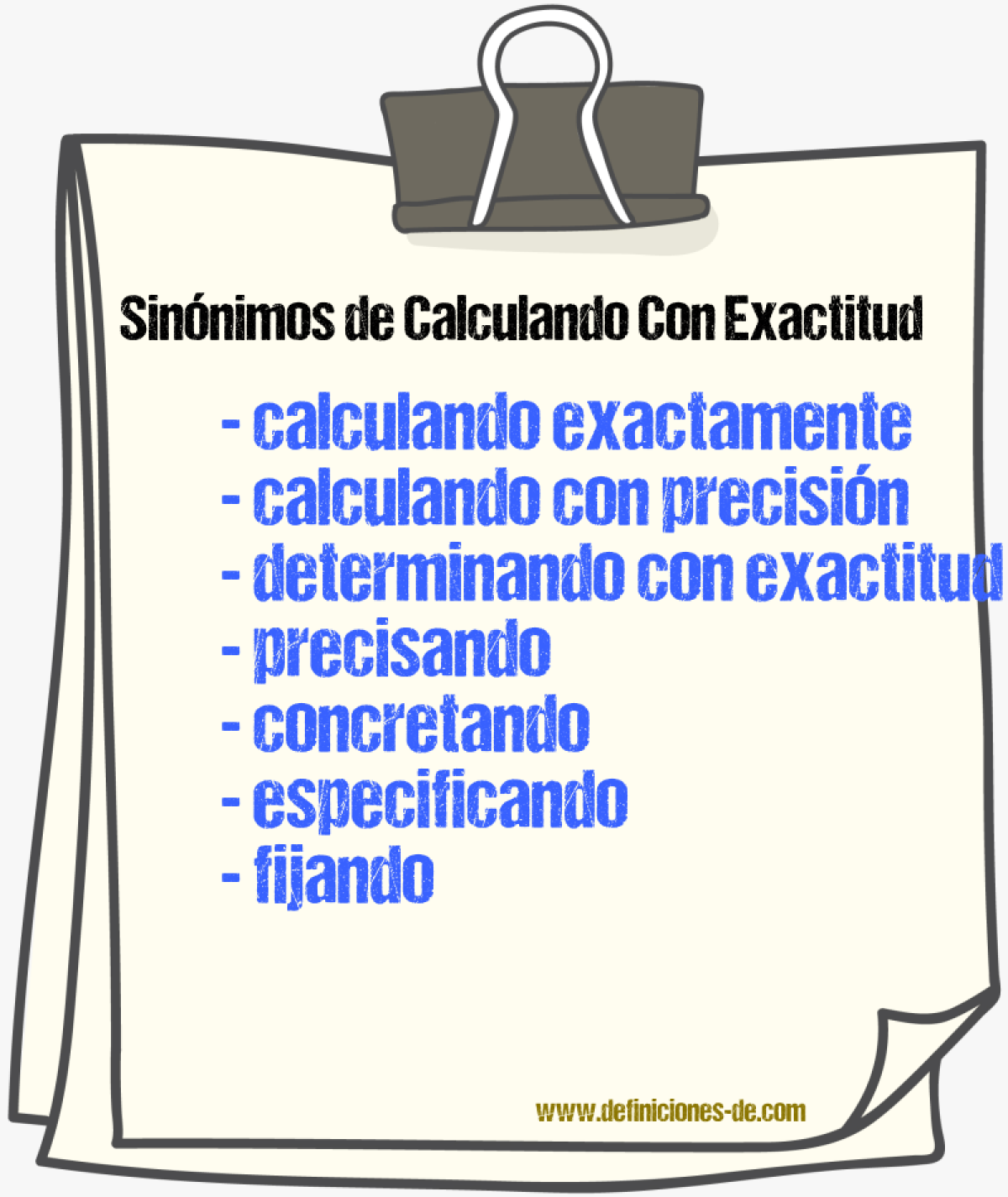 Sinónimos de calculando con exactitud