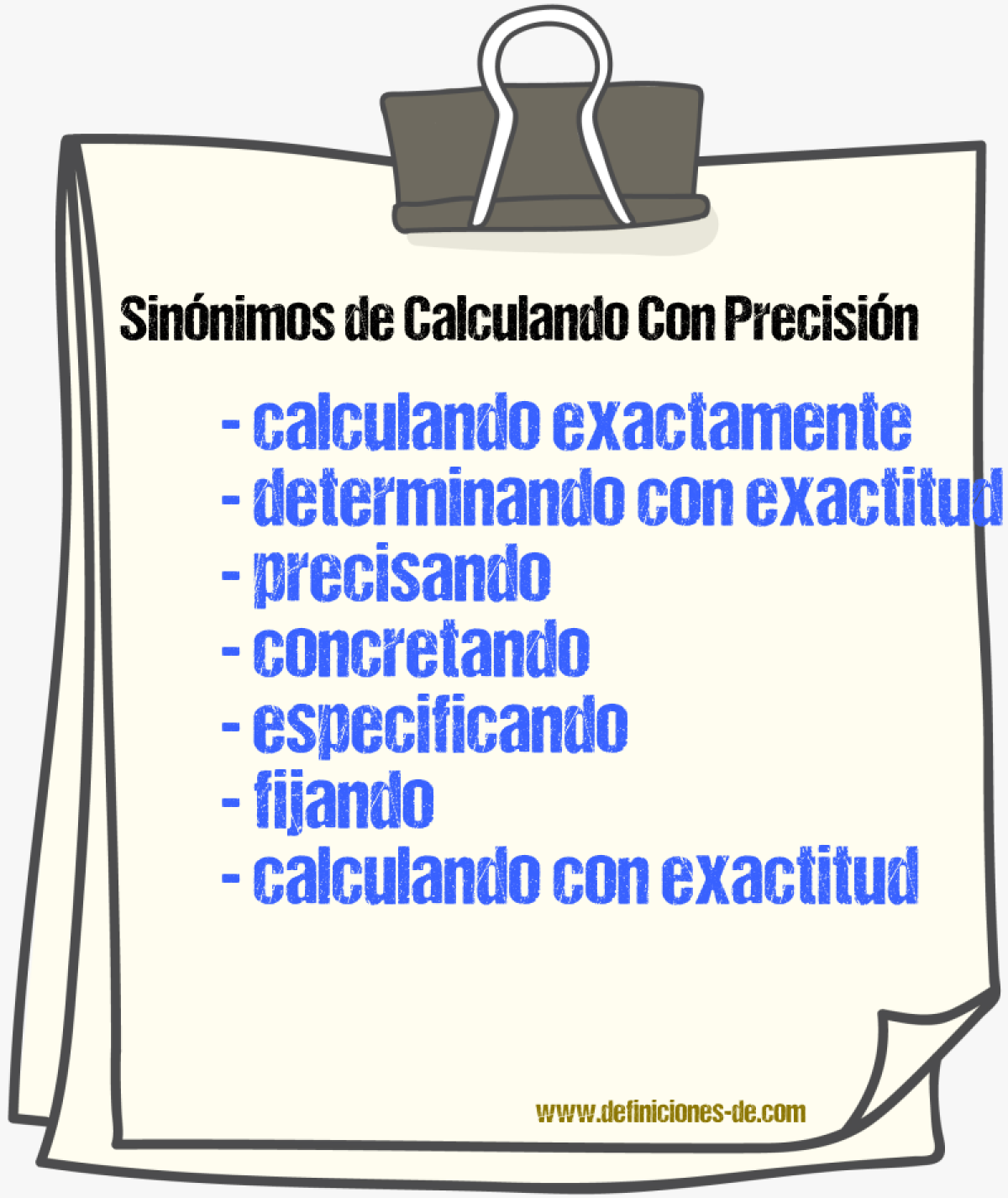 Sinónimos de calculando con precisión