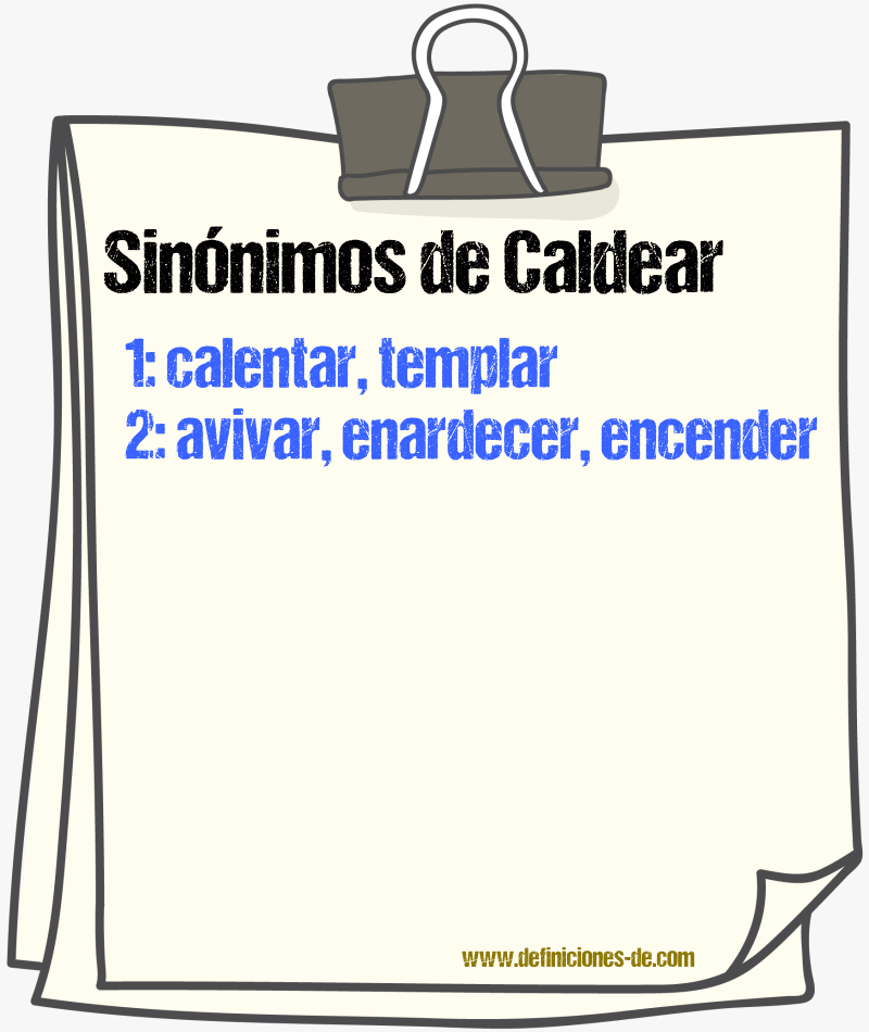 Sinnimos de caldear