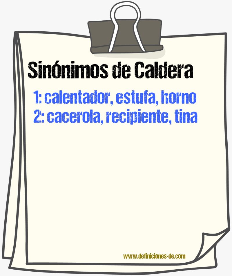 Sinnimos de caldera