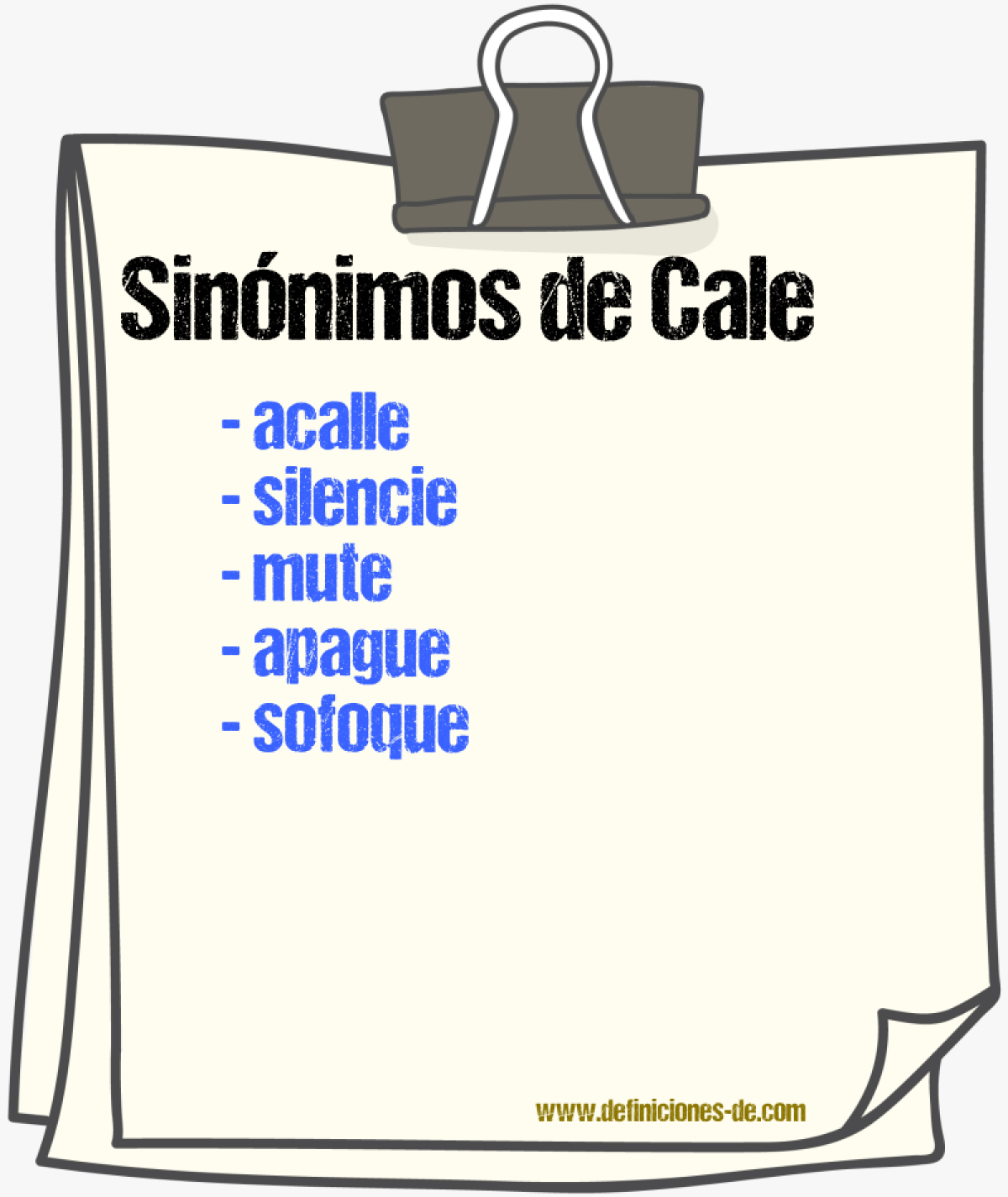 Sinónimos de cale