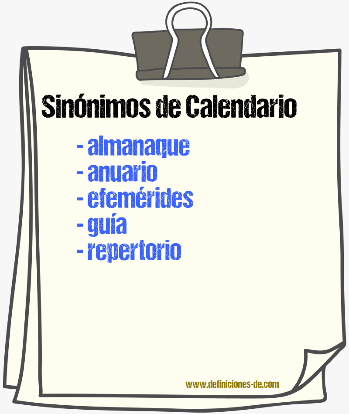 Sinnimos de calendario